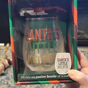 Wine Glass & Corkscrew Set/ OVERSIZED! Fits A Whole Bottle Of Wine!NIB